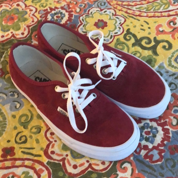 Vans Shoes - Authentic VANS suede sneakers . Size 7 woman . Red
